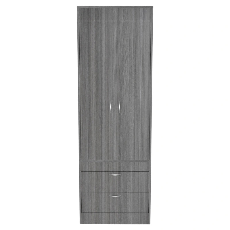 Armario Lisboa con puertas dobles, 2 cajones y barra para colgar