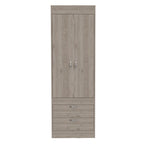Armario Lisboa con puertas dobles, 2 cajones y barra para colgar