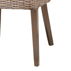 Silla de comedor de ratán y madera de caoba - Gris