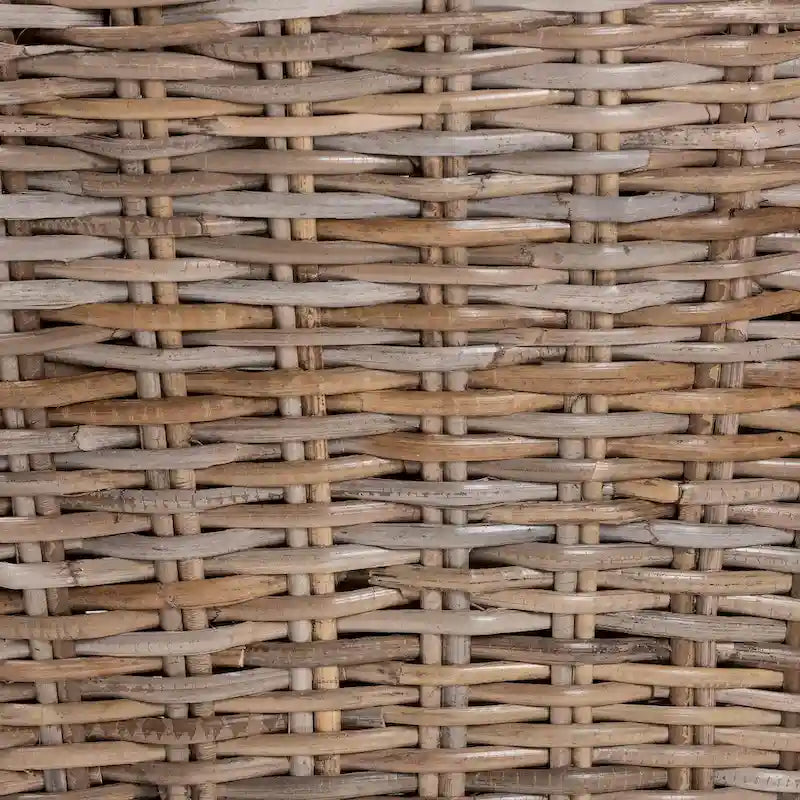 Silla de comedor de ratán y madera de caoba - Gris