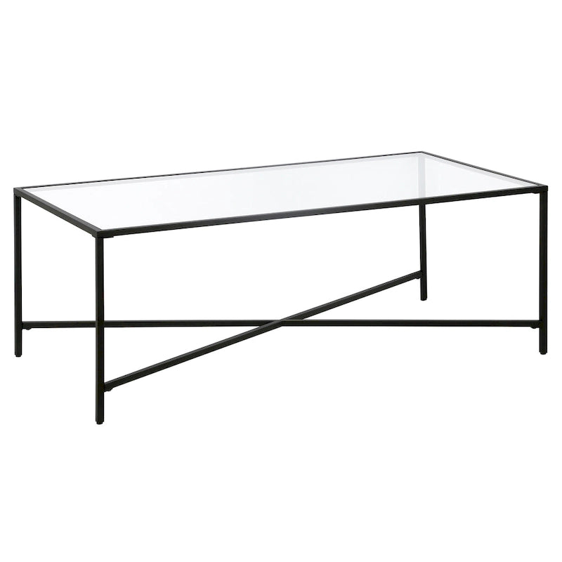 Mesa de centro geométrica con tablero de vidrio templado