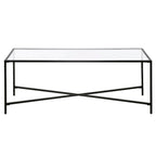 Mesa de centro geométrica con tablero de vidrio templado