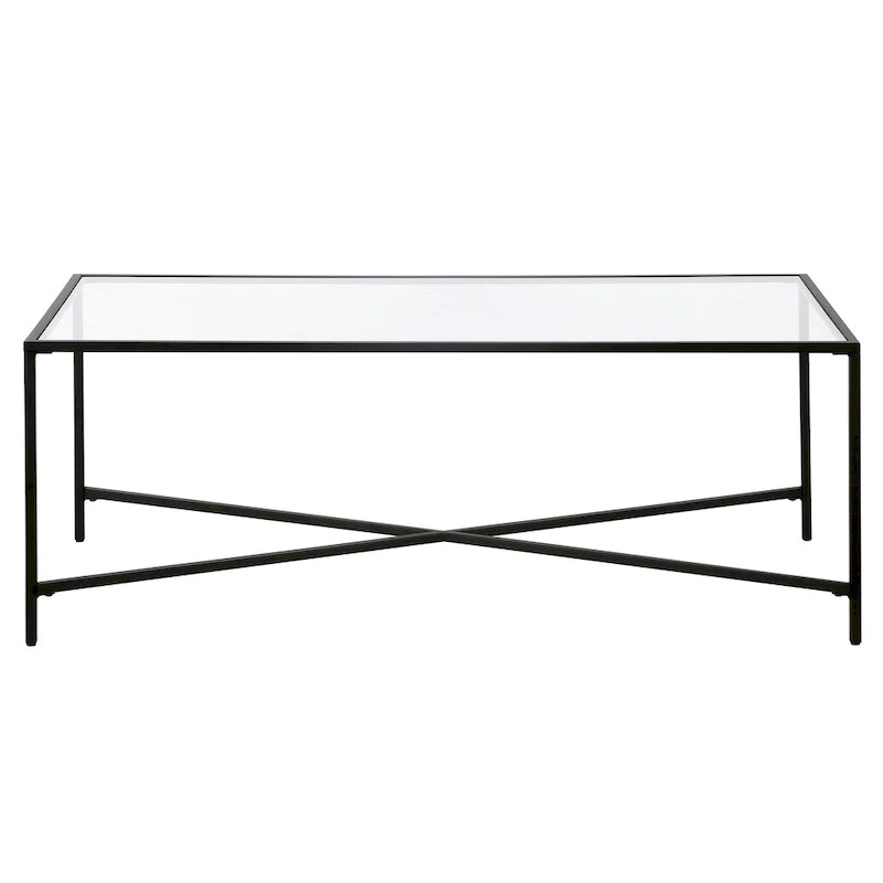 Mesa de centro geométrica con tablero de vidrio templado