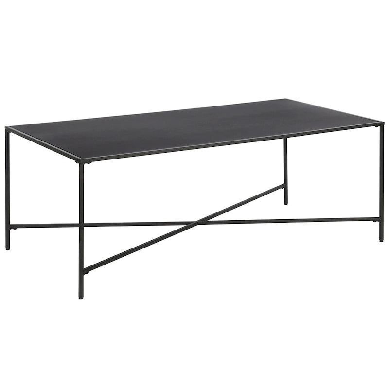 Mesa de centro geométrica con tablero de vidrio templado