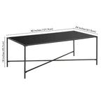 Mesa de centro geométrica con tablero de vidrio templado