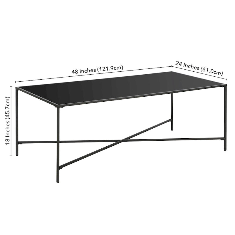 Mesa de centro geométrica con tablero de vidrio templado