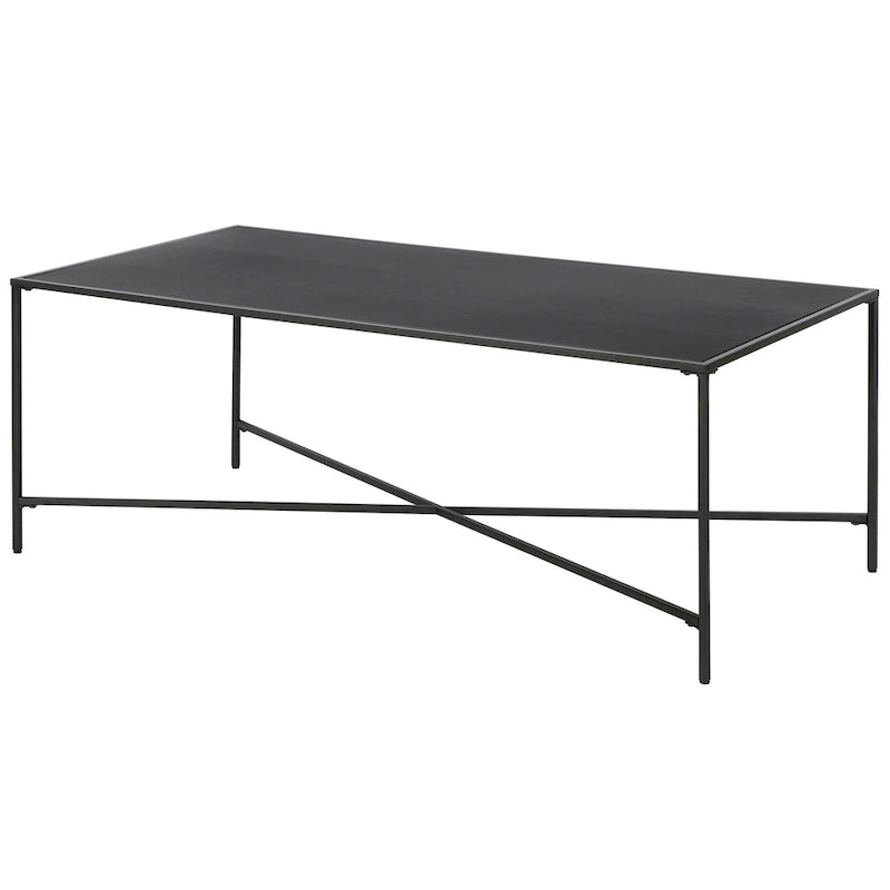 Mesa de centro geométrica con tablero de vidrio templado