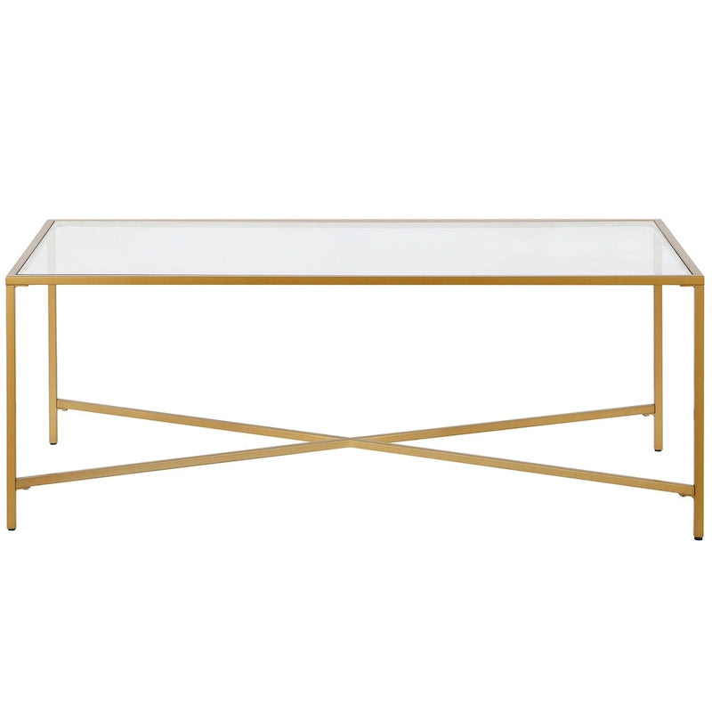 Mesa de centro geométrica con tablero de vidrio templado