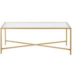 Mesa de centro geométrica con tablero de vidrio templado
