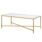 Mesa de centro geométrica con tablero de vidrio templado