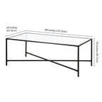 Mesa de centro geométrica con tablero de vidrio templado