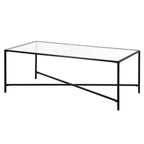 Mesa de centro geométrica con tablero de vidrio templado