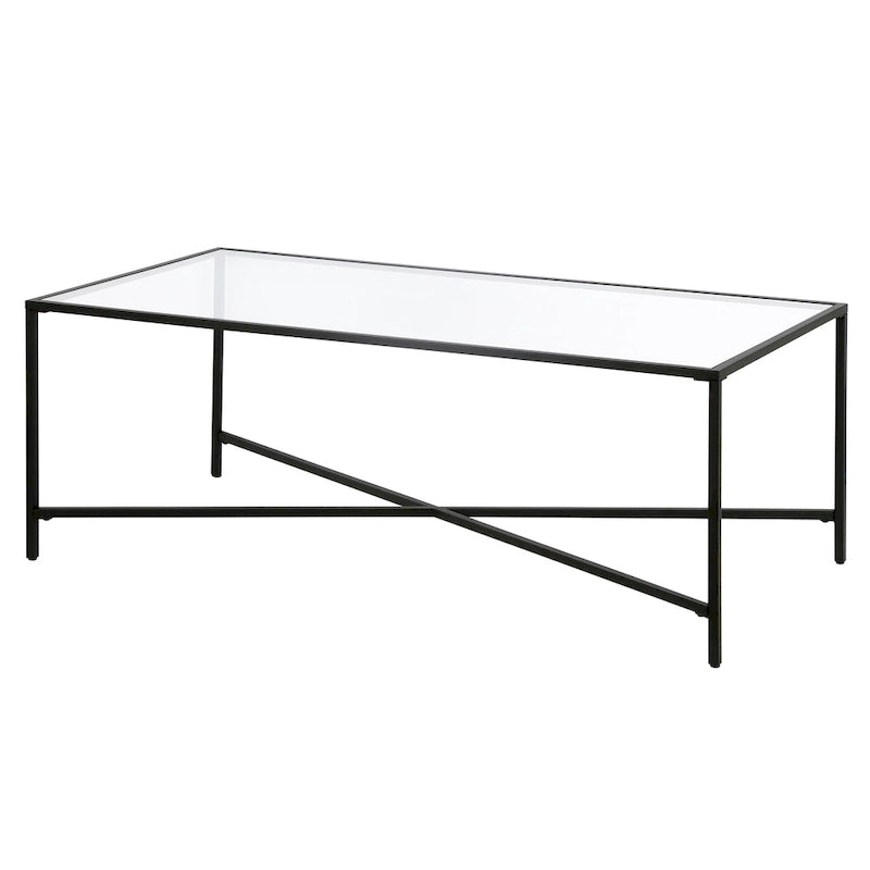 Mesa de centro geométrica con tablero de vidrio templado
