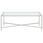 Mesa de centro geométrica con tablero de vidrio templado