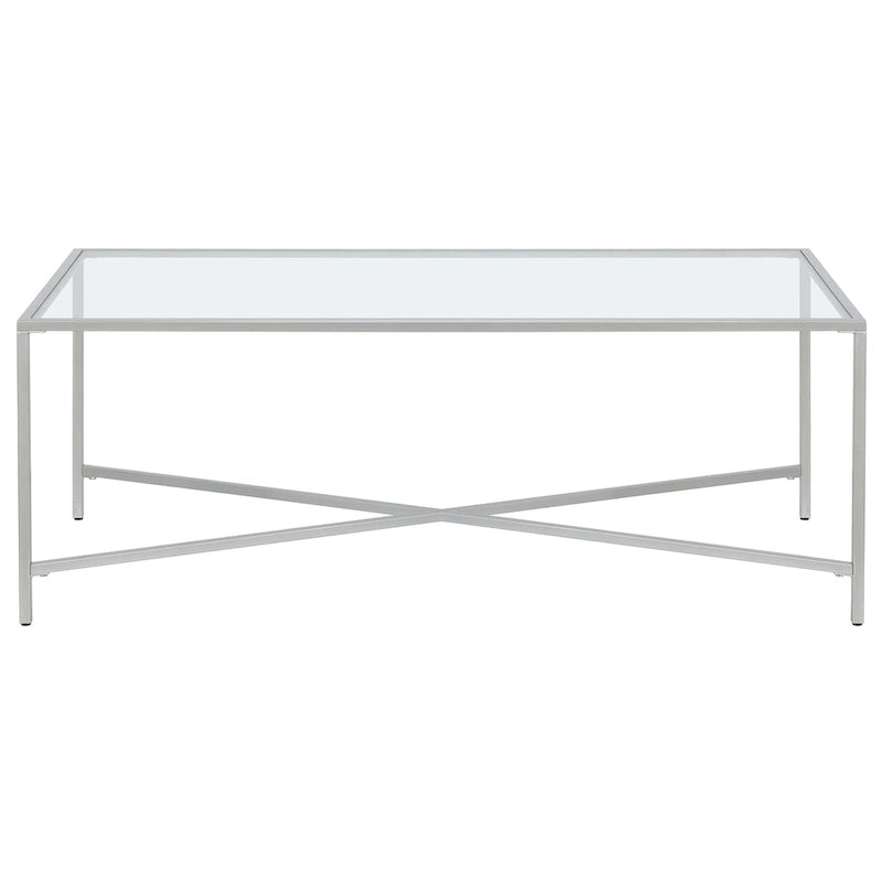 Mesa de centro geométrica con tablero de vidrio templado