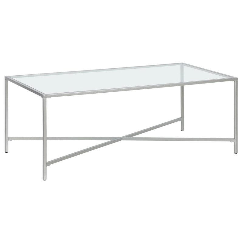 Mesa de centro geométrica con tablero de vidrio templado
