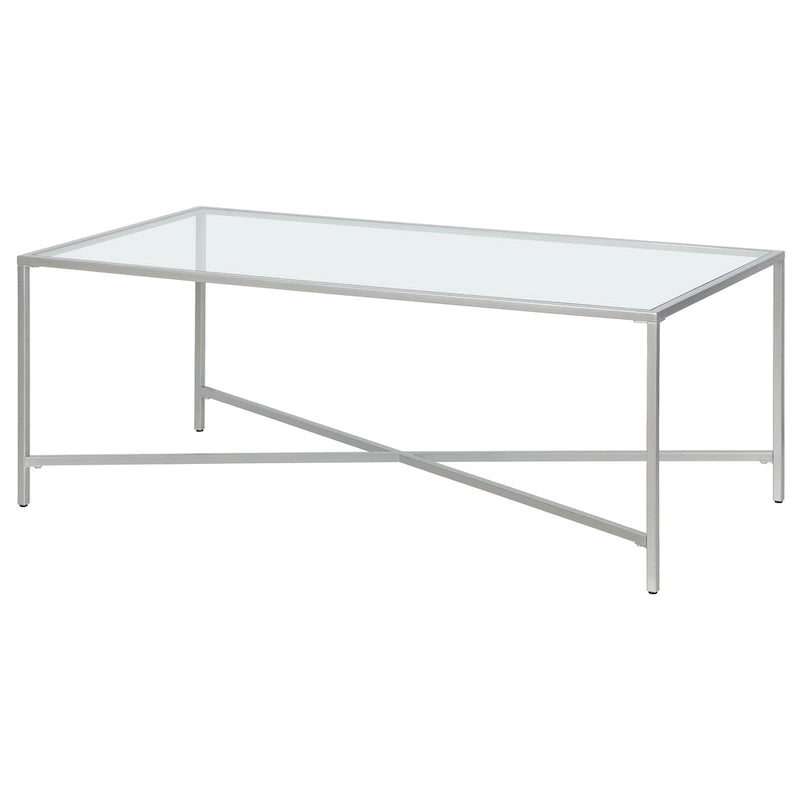 Mesa de centro geométrica con tablero de vidrio templado