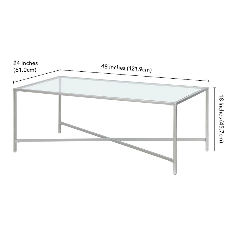 Mesa de centro geométrica con tablero de vidrio templado