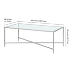 Mesa de centro geométrica con tablero de vidrio templado