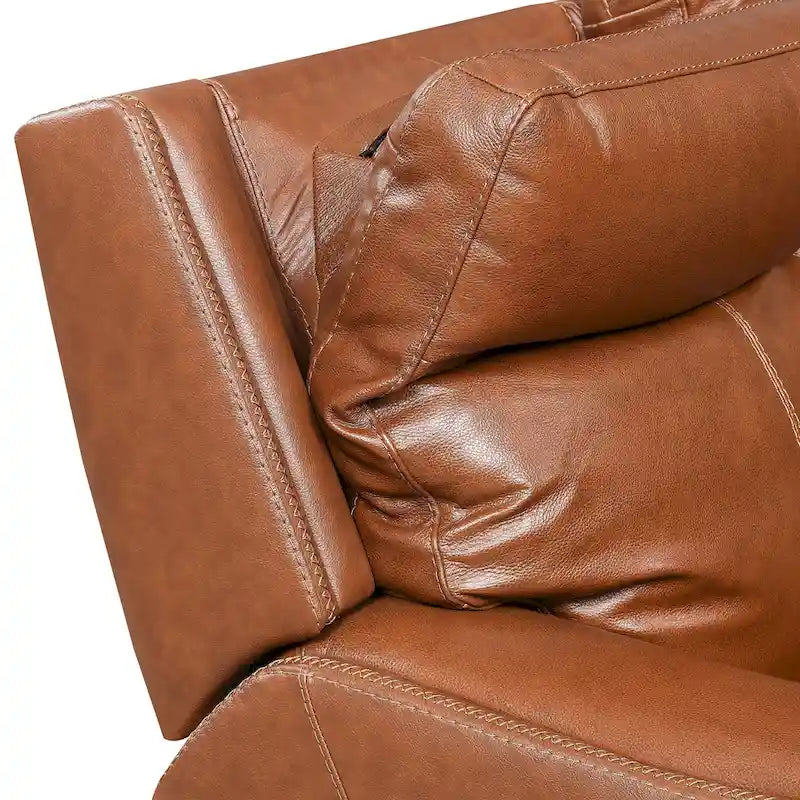 Sofá Reclinable Eléctrico con Tapicería de Piel Genuina