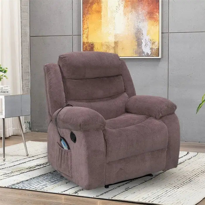 Sillón reclinable tapizado con vibración y calefacción