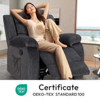 Sillón reclinable tapizado con vibración y calefacción