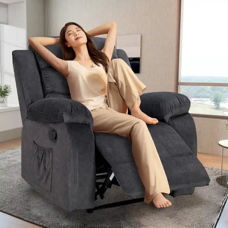 Sillón reclinable tapizado con vibración y calefacción
