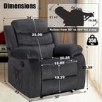 Sillón reclinable tapizado con vibración y calefacción