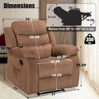 Sillón reclinable tapizado con vibración y calefacción