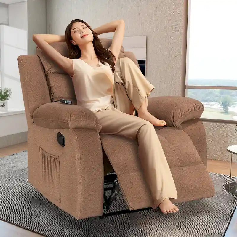 Sillón reclinable tapizado con vibración y calefacción