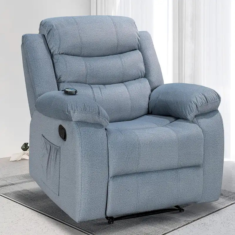 Sillón reclinable tapizado con vibración y calefacción
