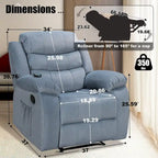 Sillón reclinable tapizado con vibración y calefacción