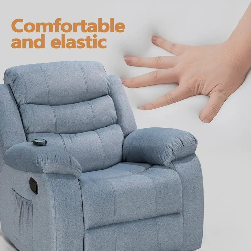 Sillón reclinable tapizado con vibración y calefacción
