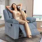 Sillón reclinable tapizado con vibración y calefacción