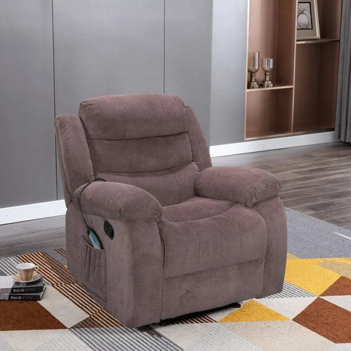 Sillón reclinable tapizado con vibración y calefacción