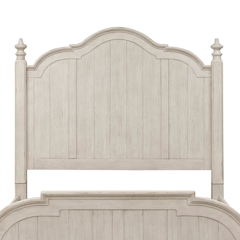 Cabecero King Poster – Blanco Antiguo con Acabado Castaño