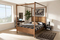 Malia Modern and Contemporary Synthetic Rattan Canopy Bed