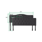 Cabecero tapizado con botones, altura ajustable, tejido acolchado premium