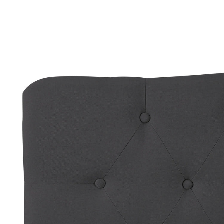 Cabecero tapizado con botones, altura ajustable, tejido acolchado premium