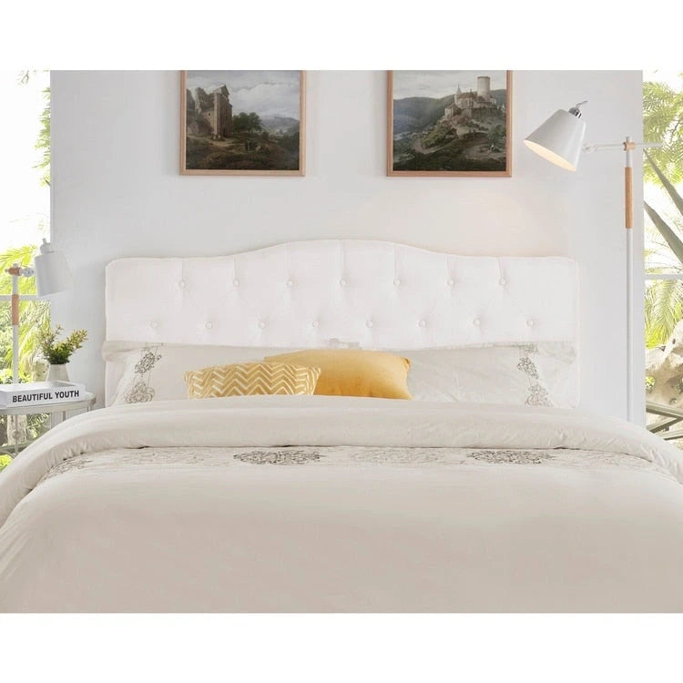 Cabecero tapizado con botones, altura ajustable, tejido acolchado premium