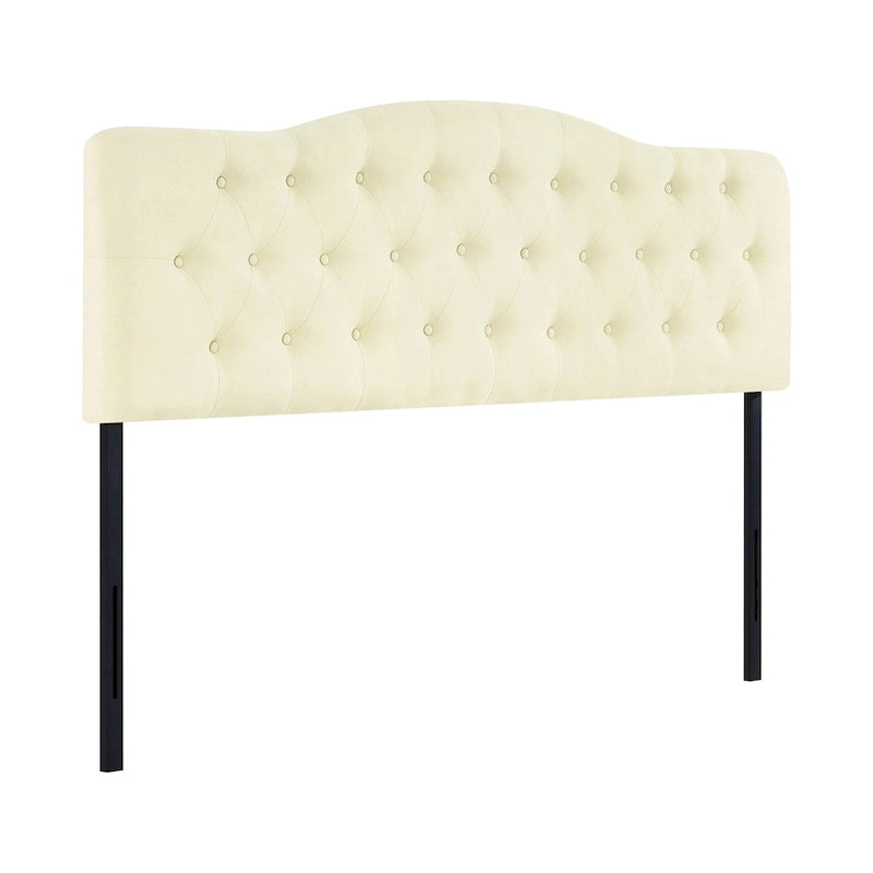 Cabecero tapizado con botones, altura ajustable, tejido acolchado premium