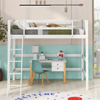 Litera alta individual de madera maciza con escalera