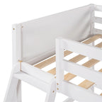 Litera alta individual de madera maciza con escalera