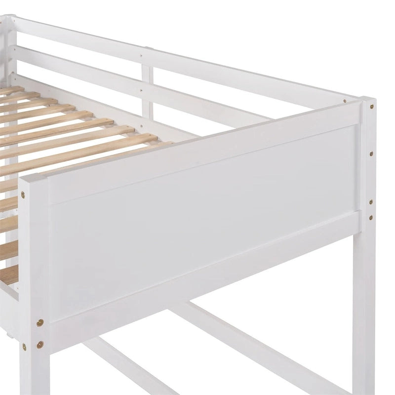 Litera alta individual de madera maciza con escalera