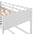 Litera alta individual de madera maciza con escalera