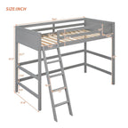Litera alta individual de madera maciza con escalera
