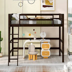 Litera alta individual de madera maciza con escalera