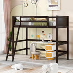 Litera alta individual de madera maciza con escalera