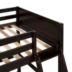 Litera alta individual de madera maciza con escalera