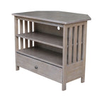 Mueble de TV de esquina con cajón y estantes